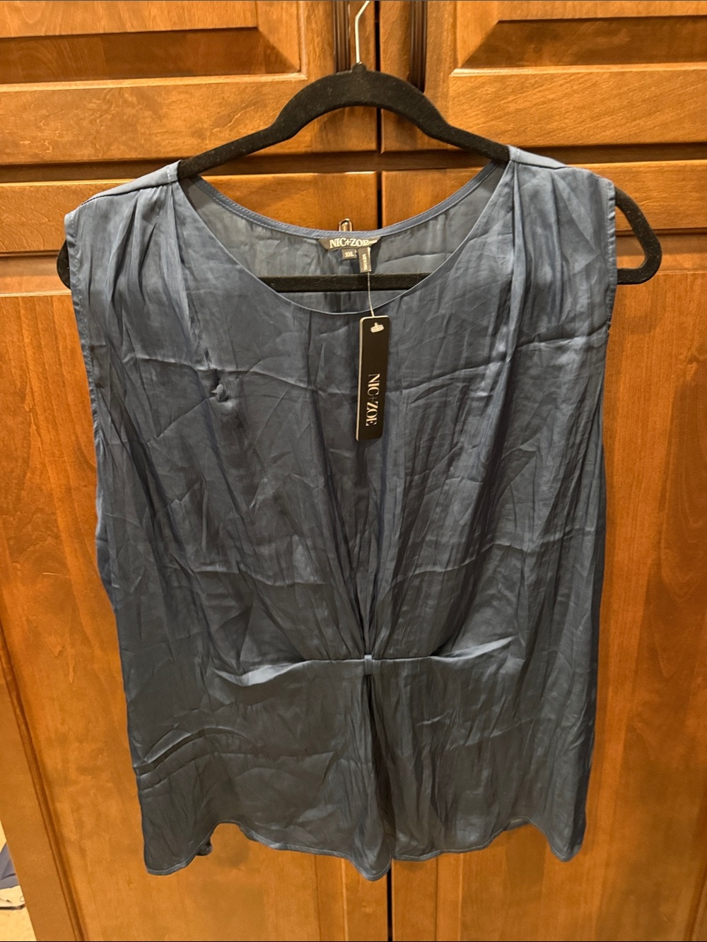 NIC+ZOE Sleeveless Twist-Front Top in Navy Blue